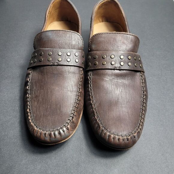 John Varvatos Brown Studded Mens Loafers main image 5